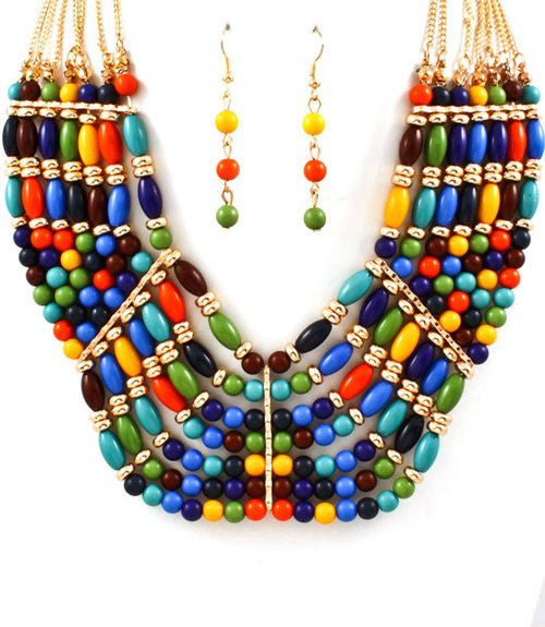 NK1002 - Flying Colors Tribal Necklace Set