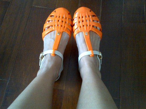 Just add to the closets, beige orange Aranha Melissa Jelly Shoes