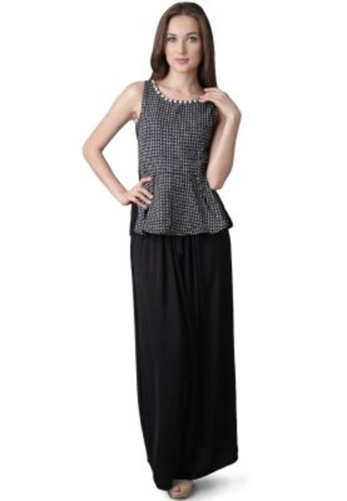 Something Borrowed Sleeveless Tweed Peplum Black Blouse | Pengiriman Gratis | ZALORA.co.id