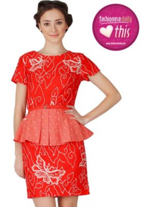 B.L.F Print Batik Red Dress | Pengiriman Gratis | ZALORA.co.id