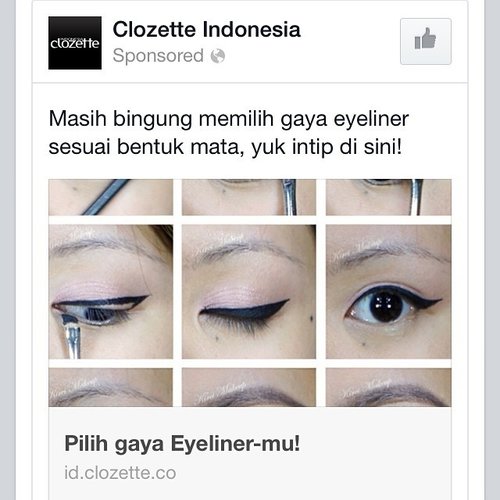 I spotted another one ;) @clozetteid thanks for using my tutorial in your fb ad xoxo #clozetteid #kireimakeup #facebook #ad #indonesia #indonesianmua #indonesianblogger #shoutout #makeuptutorial #stepbystep #eyeliner