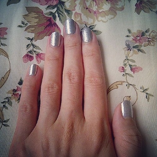 #silver #metallic #nail #polish
