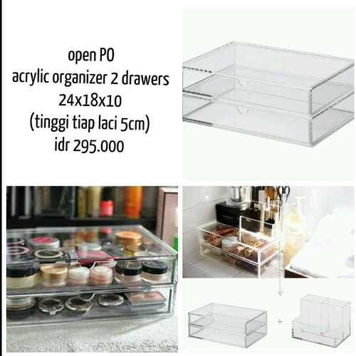 acrylic makeup organizer 2 drawers