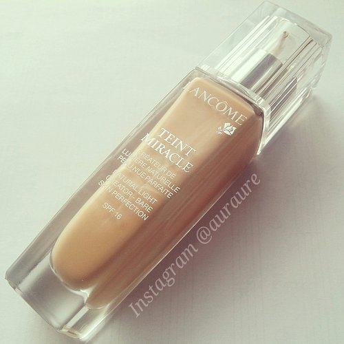 I love my Teint Miracle Foundation because it matches my combination-oily skin. no whitecast for flash photography and it has light-medium coverage. buildable into full coverage tho, but without looking cakey or too much. so hydrating and ah i just love love love ;) Lancome did a great job with this