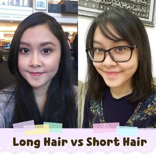 Look look! Since I was kid I have never had a long hair. That's why I keep my long hair for 4-6 years since I was in college. 
Last year I cut my hair very short. It was surprising because I look younger when my hair is shorter.

What do you think? Which one is better? 
@sociolla #sociolla #sociollachallenge #mybeautyadventure #utamaspice #advday5

#clozette #selfie #beauty #hair #clozetteid