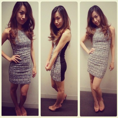 Boucle Mosaic Dress - wore this on a Friday night (19 April 2013), one of my best friend's birthday party :)