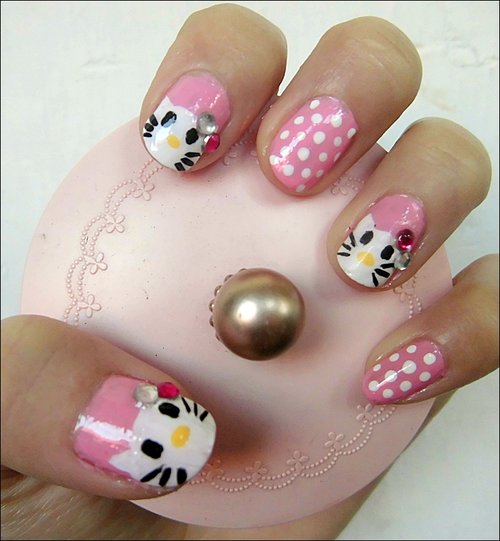 kawaii hello kitty diy nail art
