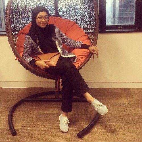 My casual mood ;) #ootd #hotd #hijabstyle #hijabfashion #stripes #ClozetteID #officestyle