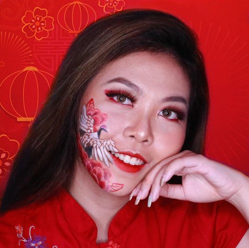 Happy Chinese New Year! 🧧🎉-Products used:@getthelookid L’Oreal Infallible Pro-Matte Foundation@makeoverid Powerstay Total Cover Concealer@iomibeauty 3in1 Face Palette-Malibu Night@getthelookid L’Oreal Unbelievabrow-Light Brown@beautyglazed Gorgeous Me Palette@upmostbeaute 2in1 Eyeliner & Serum@dazzleme.beauty.official False Lashes@blackrouge_id Air Fit Velvet Tint-Vintage Sunset@imagicofficial.id Face Paint......#chinesenewyearmakeup #cnymakeup #imlek #artmakeup #makeupart #artmakeupindo #100daysofmakeup #clozetteid #undiscoveredmakeupart #thisismakeup #creativemakeup #facepaintersofinstagram #makeupinspo #undiscoveredmuas #makeupaddict #faceart #artisticmakeup #facepaint #facepainting #makeupartistry #instamakeupartist #makeupideas #makeupindo