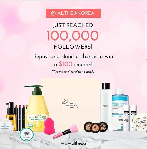 Wohoooo 🎉🎉🎉 congrats @altheakorea for #Althea100K followers. You guys work so hard to poisonous us with all Korean makeup and skincare 🤣🤣 and you did it 💪💪💪 lets me poisonous @simplybeautyme @nonahikaru and @miss_ehara too to shooping race at your place 😂 lol
.
.
.
#ClozetteID #instabeauty #indonesiablogger #indonesiabeautyblogger #bloggerBDG #bloggerlife #bloggerbandung #bloggerindonesia #beautyblog #beautyblogger #beautybloggers #beautybloggerbandung #beautybloggerindonesia #indobeautygram #bbloggers #bbloggerslife #BloggerPerempuan #like4like #follow4follow #followforfollow #likeforlike #likeforfollow #TribePost #StarClozetter #ClozetteStar #ggrep