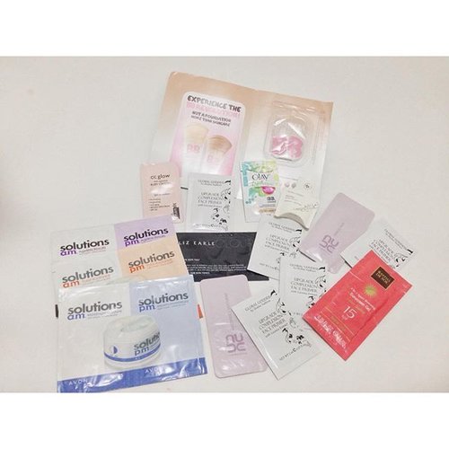Western sample pack 
IDR 100.000-
1. Avon solution for nails ageless results, macimum moisture, and total radiance.
2. Maybelline BBC dream fresh shade light/medium
3. Global goddess by Shalini Vadhera face primer, 5pcs
4. Nude skincare miracle mask
5. Nude skincare age defense moisturizer
6. Dr Brandt CC glow shade light/medium
7. Liz Earle sheer skin tunt with SPF 15 shade 01. Fair skin
8. Rayito de sol sunscreen gel with SPF 15 shade natural
9. Olay BBC shade light/medium
10. Kahina facoal lotion
#ClozetteID #instabeauty #indonesiablogger #indonesiabeautyblogger #bloggerBDG #bloggerlife #bloggerbandung #bloggerindonesia #beautyblog #beautyblogger #beautybloggers #beautybloggerbandung #beautybloggerindonesia #bblogger #bbloggers #bbloggerslife