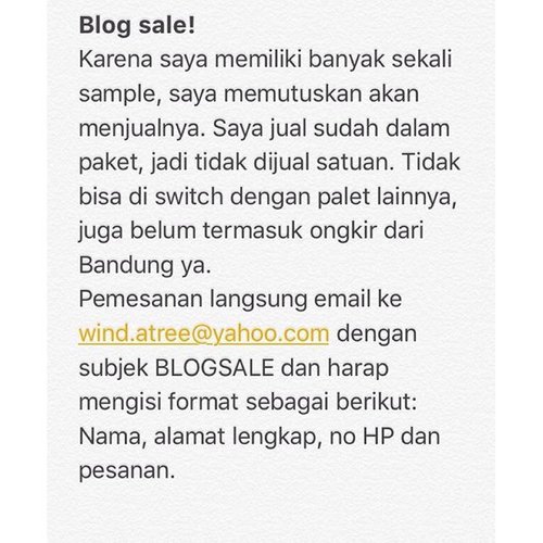 #BlogSale #SampleSale #ClozetteID #instabeauty #indonesiablogger #indonesiabeautyblogger #bloggerBDG #bloggerlife #bloggerbandung #bloggerindonesia #beautyblog #beautyblogger #beautybloggers #beautybloggerbandung #beautybloggerindonesia #bblogger #bbloggers #bbloggerslife