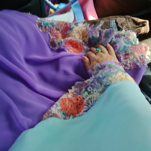 #LatePost Eid Syar'i Dress //Lavender meet Mint So Chic #ClozetteID #HOTD #SCARFMagz #EidMubarak #1436H