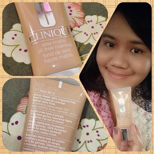 Unlike most people who think that acnes are enemies, I have been friends with acnes since my early age, at 11 years old. Yes, I started suffering with acne problems even before I had my first menstruation.
There's nothing, I mean nothing I could do to get rid of acnes. My latest dermatologist, the most honest, said that it was because hormones. If I took hormones pills, the acnes are gone in weeks, but of course it wouldn't be good for long term. Before, I had been to several dermatologist and expensive clinic, spent millions rupiah per month, and the result was always so so. The acnes gone after few packages of treatment, but they come again in a very short time. So much wasted the time I spent and the price I paid.

Until several years later, I started to wear light make up, at least to campus, to build up my confidence. I was known as one of the feminines, though I still played soccer and loved to do boys things. When I haf jobs and could afford a higher end products, now I realize how make up plays a very important role in my life. This is to say that, my hatred to acnes should have passed from a long time ago, but I learned how to deal with them. 
This @clinique Stay Matte Oil Free Make Up, I can say, is one of the high end foundations in the market that suits me a lot. The coverage is really good with one or two layers only. It doesn't feel heavy, it looks natural on skin and the oil control is great. It doesn't fade out easily in my super oily skin, it stays well instead. The color selection is also quite wide, but I found #11 Honey is one of the few warm toned colors among a lot of cool toned colors. The price tag is moderate for high end products, but unfortunately this is not available in Asian countries, so I have to order online.

#minireview #beautyblogger #clozetteid #clozettedaily #makeup #foundation #oilfree #oilyskin #base #matte #honey #clinique #acneskin