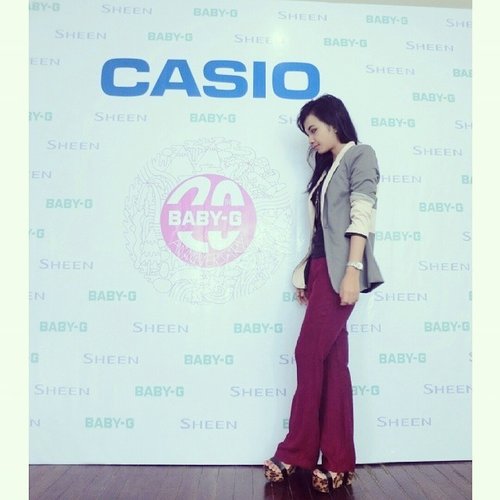 Attend Casio BABY-G 20th Anniversary with swanstwenty outfit, sheen casio watch and tree-hi leopard UP shoes