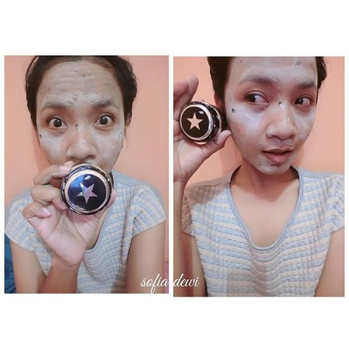 this is my #glamglow routine ❤twice a week.. ️ what I'm doing while Waiting for the mud get dry? I'm playing with it .. 😋 a haaa.. "helloooo.. anybody there" 👻👻 Do what you think you can have fun with your routine.. before you getting bored 😶 #clozetteid #beauty #mudmask #glamglowindonesia #powermud #glamglowid #sofiadewibeautydiary #funyourself #facetreatment