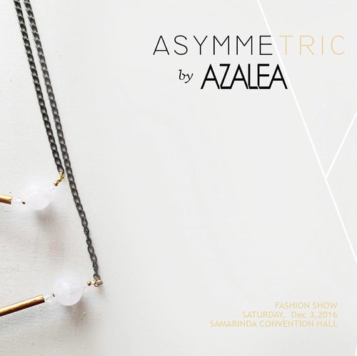 Azalea @azalea_acc presents ASYMMETRIC.

Asymmetric adalah koleksi terbaru dari Azalea handmade accessories. Koleksi terbaru ini akan kami tampilkan pada parade fashion show Perancang dan Pengusaha Mode Kaltim dalam acara Festifal GNNT Kaltim 2016.

Sabtu, 3 Desember 2016
Pukul 19.00 Wita
Samarinda Convention Hall

Wardrobe by Sofia Dewi @sofiadewi.co

See yoouuu 😊
---------------------------------- Kamu bisa mendapatkan koleksi terbaru kami secara gratis. Dengan cara :

Repost 3 foto #asymmetricbyazalea di IG (berurutan yaa)
Akun IG tidak di-private
Follow IG : @azalea_acc
Mention dan tag @azalea_acc
Sertakan hashtag #asymmetricbyazalea .
Kami akan memilih 3 orang yang beruntung. Apabila terpilih sebagai pemenang, hadiah diberikan pada tanggal 3 Desember 2016 (setelah fashion show). Bagi yg tidak bisa hadir, hadiah tidak bisa dikirim yaa..
.
Periode kuis : 1 Des (pukul 00.00 Wita) - 3 Des (pukul 15.00 Wita)

Good luck, everyone!! 💕
.
.
.
#azaleaxsofiadewi #sofiadewifashiondiary #samarinda #kaltim #festivalGNNTKaltim #fashionid #clozetteid