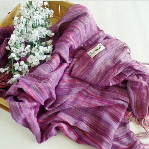 my new collection... lurik shawl.. Indonesia traditional fabric with modern pop color ❤️ #clozette #clozetteid #swanstwenty #swanstwentyshawl #indonesianfabric #fashionid #shawlid #lurik #lurikshawl