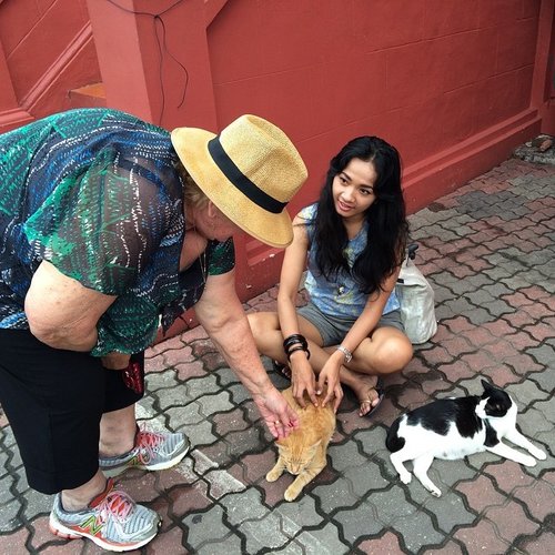 Chit chat with american tourist at Christ Church Melaka.. She love cats also.. Just like me 😍😍 #clozette #clozetteid #clozettegirl #clozetteambassador #hellomelaka #hellomalaysia