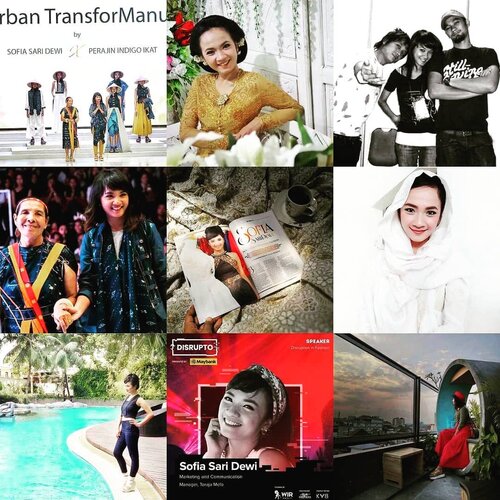 My #2018bestnine ...Ki-ka : Atas (1) Live in ManuManu -  Urban Transformanu (bersama bekraf) .. come back ke runway setelah istirahat 2 tahun, tapi kemudian istirahat lagi 😅 sopiah anaknya gampang ngalah (baca : lelah) .. (2) di nikahan sepupu, yang habis posting banyak yang nelfonin, dikira abis lamaran 😅 .. (3) 😭 termasuk kesedihan terbesar kehilangan mereka. Lama banget gak jumpa, kontakan via email&WA aja, baru mau plan jumpa 2019 untuk collab 😭 maaf ya kak, andai aku gak sok sibuk 😭 istirahat dengan tenang .. ...Tengah (1) sama mama Monik, yang makin semangat setelah runway ini. Sofi pasti kembali ke sana, Ma.. tunggu ya! (2) ME magazine 8 halaman 🙏 thank you!! (3) Lebaran 2018 😅 enggak sepilu Lebaran 2017. Dan udah mulai enggak ada yang berani nanya : kapan? 😍 Yeay! ...Bawah (1) Sofia 50kg .. berusaha menjaga berat badan, dan akhir-akhir ini GAGAL 😅 (2) Pertama kalinya mewakili TorajaMelo di event sebagai speaker 🙏 makasih WIR group untuk undangannya 💙 ! Salah satu big step tahun ini! (3) Menikmati sunset dari Malioboro lantai 8 .. harapannya, 2019 akan lebih banyak menikmati sunset di Jogja. Karenanya, hampir sebulan sekali jadwalnya mudik, aamiin 💙...Nah .. 2019 tinggal menghitung jam .. kamu udah beli buku agenda belom? 😅 Dulu sering hunting majalah untuk ngincer bonusnya .. sekarang 😭 udah gak ada... #clozetteid