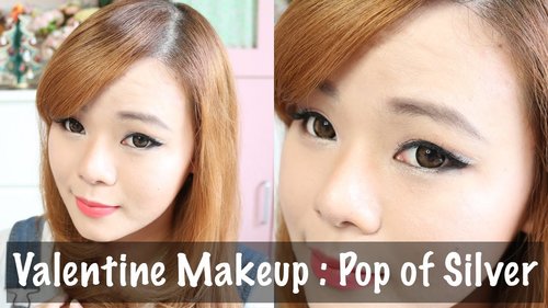 Valentine is just around the corner. I believe we want to be in our best during this time of season. Especially if we have dinner date with someone special. Here is a makeup tutorial that is perfect for Valentine. It's quite natural but with Pop of Silver that makes eyes looks unique. I hope you like it ^^