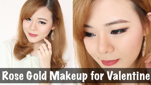 Easy Makeup For Valentine with Rose Gold - YouTube