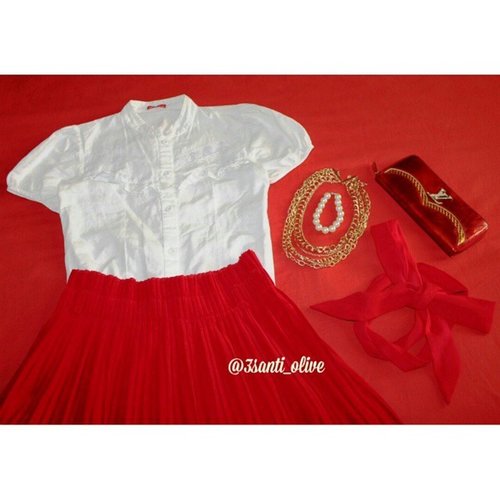 My #ootd on #independenceday #merahPutih #ClozetteId  #red  #white #instabeauty  #instadaily  #outfitoftheday