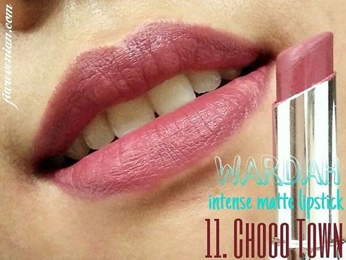 @wardahbeauty Intense Matte Lipstick ~~ 11. CHOCO TOWN.
.
Burgundish purple brown color for a statement look.
.
#wardah #wardahlipstick #wardahbeauty #makeup #makeupfreak  #wardahintensemattelipstick #lipstick #easybrownie #lipstickchick #lipstickaddict #lipstickfreak #clozetteid #blogger #bloggerindonesia #indonesianbeautyblogger #byfiarevenian #beautybloggerindonesia #blogger #beautyblogger