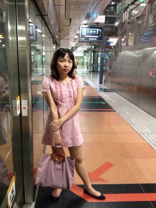 Pink dress and bag