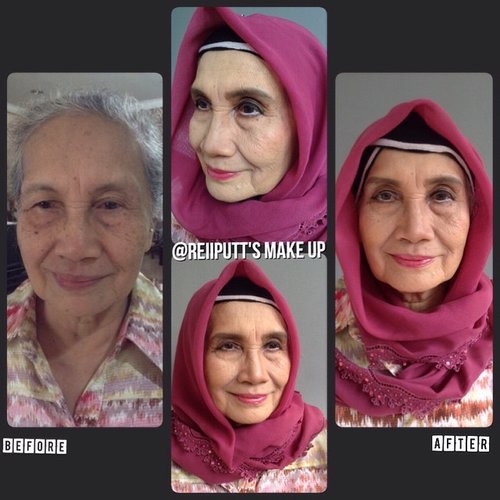 I want you to meet my grandma, she got a little make over from me this morning, doing make up on mature skin is absolutely not easy. She was the "kembang desa" from BanuAmpu, no wonder she is beautiful with or without make up. Can you guess how old she is? #makeup #makeupartist #makeover #makeupjunkie #beautyaddict #grandma #grandmother #family #mua #makeupbyme #reiiputt #beautyblogger #indonesiabeautyblogger #clozetteid
