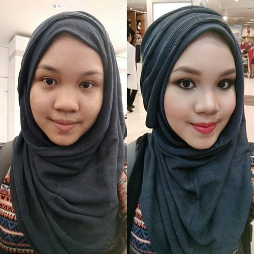 Before and after make up #pickmeinayi #vizzilybeautyworkshop #clozetteid