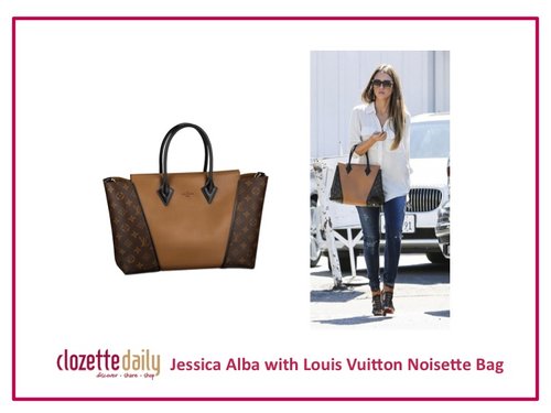 Jessica Alba with Louis Vuitton Noisette Bag
