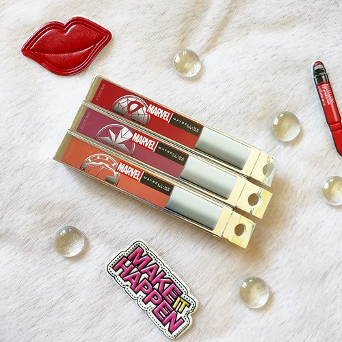 Are you a sucker for special edition packagings? I must admit that i probably am 🤣, a product might not catch my fancy on its original packaging but as soon as they collaborate with something i like i'd be like "Take all my money!" LOL.@maybelline Super Stay Matte Ink x Marvel special edition is definitely one, and judging from the comments i got from my earlier post, lots of you feel the same!Available in 3 shades in Indonesia, Spiderman (20 - Pioneer) a rich, deep and classy red, Captain America (80 - Ruler) a mauvey, brownish shade, and Iron Man (210 - Versatile) a brownish nude that most people would love - all highly wearable shade that would look good on pretty much all skin tones.I never tried Super Stay Matte Ink before but i often hear people rave on its long lastingness and when i swatched it on my hand i realize how true that is as i struggle real bad to remove them, afterwards. But i personally find them to be a little tricky, it's probably best to apply it on dry lips because i notice how all shades cracked as soon as they set on top of my highly moisturized lips, i managed to patch them up everytime but tell me if you've tried them - have you ever encountered the same problem? I face this problem with another brand that claims super long lastingness too so.. Maybe these types of matte lip creams aren't compatible with lip balms?Do share your tips and trick to wear them comfortably if you have any, i would love to take a note!#swipeonyoursuperpower #maybellineindonesia#marvelxmaybelline #maybelline #superstaymatteink #lipcream #reviewwithMindy#clozetteid #sbybeautyblogger#bloggerindonesia #bloggerceria #beautynesiamember #influencer #beautyinfluencer #surabayablogger #SurabayaBeautyBlogger #bbloggerid #beautybloggerid #indobeautysquad  #girl #asian #endorsementid #endorsement #endorsersby #jakartabeautyblogger #openendorsement #endorsersby #endorsementid #startwithsbn #socobeautynetwork