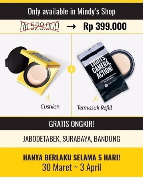 Special promotion on my current go to cushion @superfacestudio Zoom In Mesh Cushion only at my @hicharis_official shop (also FREE SHIPPING to Jabodetabek Surabaya and Bandung!) https://hicharis.net/mindy83/dQS (you can click the link on my bio). Very limited time so if you are interested then you should shop now!#promo #specialpromo #promotion #charisceleb #charis #superfacezoominmeshcushion #superface #cushion #specialprice #zoominmeshcushion #clozetteid#sbybeautyblogger#bloggerindonesia #bloggerceria #beautynesiamember #influencer #beautyinfluencer #kbeauty #koreanbrand  #koreanbeauty #onlineshop #surabayablogger #SurabayaBeautyBlogger #bbloggerid #beautybloggerid #beautybloggerindonesia #surabayainfluencer  #bloggerperempuan