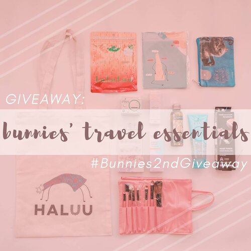 • GIVEAWAY TIME •We are back with another giveaway! Hari ini, @mgirl83 dan @deuxcarls bakal travelling ke Thailand nih 🇹🇭 Kayaknya nggak asing lagi deh kalau travelling itu merupakan hobi kita. Nah, kali ini kita mau GIVEAWAY our travelling essentials, alias perlengkapan perang kita untuk travelling cantik 💄✨ .✈️Hadiahnya:• @haluuworld Tote Bag• @haluuworld Notes• @eminacosmetics Cat Pouch• @face2face Mini Brush Set• Shobi Deco Nails• @purbasarimakeupid Metallic Lipstick• @pixycosmetic Facial Wash• @pixycosmetic Day Cream• @wardahbeauty Moisturizer• @ovalebeautyid Olive Body Oil• @watsonindo Hair Mascara• Limited Edition @lululun 7-day Mask .✈️Rules-nya gampang banget:1. Follow @deuxcarls, @mgirl83, dan @stingybunny (obviously, and don't unfollow after the giveaway or Imma block ya!)2. Repost foto ini, cerita di caption dong kenapa kalian butuh Travel Essentials dari kita ini! Jangan lupa pakai hestek #Bunnies2ndGiveaway dan tag 3 akun diatas.3. Komen 🇹🇭 di post ini kalo sudah selesai semua step diatas yaa!!.✈️** Post yang dihitung adalah post di AKUN PERSONAL (not online shop/giveaway account/etc) dan JANGAN DIPRIVATE!! Giveaway ini berlangsung sampai 18 Juli 2019, 00:00 WIB. Pengumuman pemenang bakal melalui IG Story kita tanggal 20 Juli 2019 ✨🎉.✈️#giveaway #giveawayindonesia #giveawayid #bagibagihadiah #hadiahgratis #makeupgratis #giveaways #clozetteid  #infogiveaway #sbybeautyblogger #bloggerceria #beautynesiamember #blogger  #beautybloggerindonesia #beautybloggerid #travelessential #produkgratis #gratisan