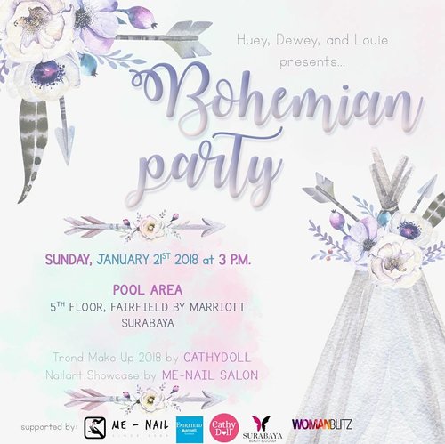 Counting down to @sbybeautyblogger 's 3rd Soiree at @fairfieldsurabaya 😍😍😍 This event is also in collaboration with @cathydollindonesia and @menail.salon , supported by @womanblitz 
We'll also be introducing our other MC : @gitaregina

Don't forget to follow and check SBB (and our members') Insta Stories for live updates on the event! 
PS : If you are a lifestyle,  fashion or beauty brand and want to take part in our soirees,  feel free to contact me or SBB 😊

#sbybeautyblogger #sbbevent #soiree #sbbsoiree #sbb3rdsoiree #surabaya #surabayaevent  #clozetteid #beautynesiamember #blogger #bblogger #bbloggerid #beautyblogger #event #eventsurabaya #beautynesiamember #surabayablogger #surabayabeautyblogger #indonesianblogger #indonesianbeautyblogger #collaboration #influencer #influencersurabaya #bohemianparty