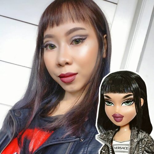 Barbie who? #bratzchallenge 😉Makeup:Bb cream @etudehouseofficial Eyeliner @kpalette_id Eyeshadow @juviasplace Highlighter & bronzer @bhcosmetics Lip cream @colourpopcosmetics Eyebrows @viva.cosmetics ..#radenayublog #bratz #bratzdoll #bratzmakeup #clozetteid #ragamkecantikan #inspirasicantikmu #tampilcantik #hudabeauty #makeuplook