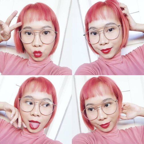 Gak bs liat Sakura blooming di Jepang, ywd gpp 🌸💮Btw, suka bgt sama warna rambut baru. Gak sia2 hampir 4 jam duduk di salon @amigossalon ❤️..#pinkhair #radenayublog #rainbowhair #shorthair #haircolor #hairstyle #clozetteid