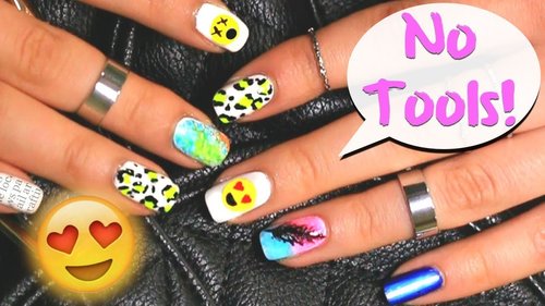  No tools needed! 6 easy nail art designs for beginners â¡ - YouTube 