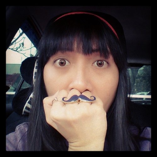  New accessories, Mr Mustache double ring. #fotd 