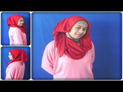 Cara Memakai Jilbab Segi Empat Modern - YouTube