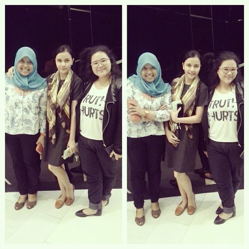 Our Happy faces for enjoying the happy hours and delicious food... :D #OOTD #ClozetteID #Faces #Friends #Insta