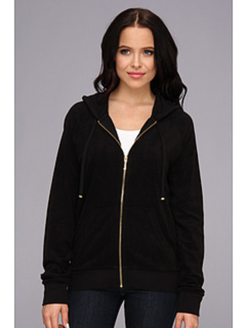 Juicy Couture Micro Terry Relaxed Jacket Black - Zappos.com Free Shipping BOTH Ways