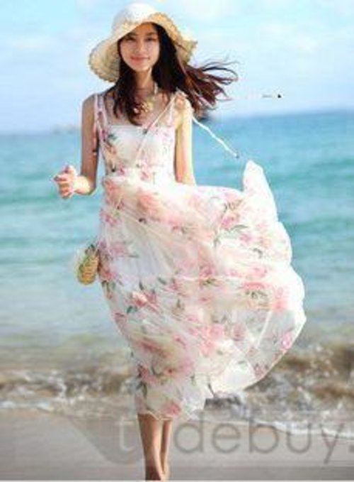 Chic Bohemian Asymmetrical  Strapless Dress : Tidebuy.com