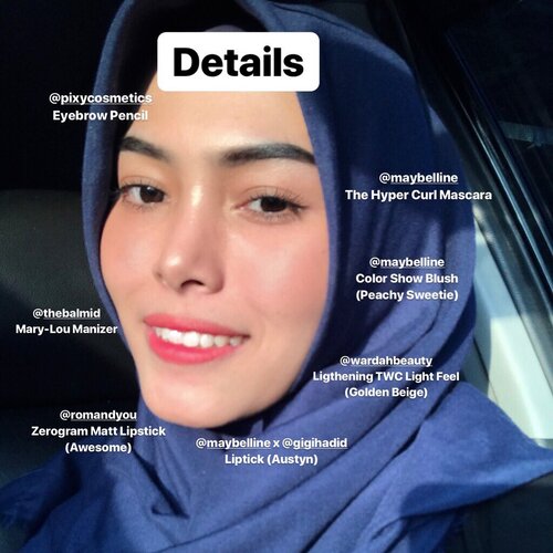 ⚡️MAKEUP KILAT TANPA FOUNDATION⚡️ Buat yg besok lebaran pengen tampil cantik tapi ga punya banyak waktu buat makeup-an krn keburu keluarga udah pada kumpul 🤣 ini bisa jadi referensi tutorial makeup nya nih ✨ DETAILS :@wardahbeauty Lightening TWC Light Feel - Golden Beige@maybelline Color Show Blush - Peachy Sweetie@thebalmid Mary-Lou Manizer@pixycosmetics Eyebrow Pencil@maybelline The Hyper Curl Mascara@romandyou Zerogram Matt Lipstick - Awesome@maybelline x @gigihadid Lipstick - Austyn@ragam_kecantikan @tampilcantik @tips__kecantikan @tipsmakeupcantik @bunnyneedsmakeup #beautyinfluencer #makeup #makeuptutorial #ootdhijabindonesia #hijabindonesia #tutorialmakeup #simplemakeup #simplemakeuptutorial #hijabtutorial #tutorialhijab #ramadhanstyle #makeupramadhan #ramadhanmakeup #ramadhanlook #lebaranlook #lebaranmakeuplook #hijabbeauty #hijabindonesia #clozetteid #TutorialUlpah #WhatsUlpahReview #BJournalbyMaryahUlpah