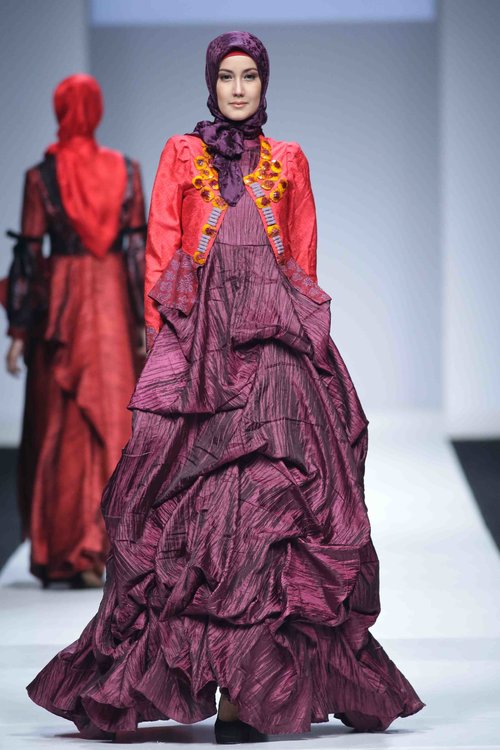  A model showcases design by Anggia Mawardi for Secret Garden show during Jakarta Fashion Week 2015 at Senayan City on November 7, 2014 in Jakarta. (Ph... Read more →