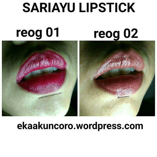 Geser untuk lihat swatch nya.
.
.
.
.
Lipen lagi,  lagi lagi lipen. Brand Indonesia lagi. 
Sariayu Martha Tilaar Reog 01& Reog 02.
Kenapa Reog? Karena saya adalah Reog 😎😎😎. Review lengkap bisa cek di:
bit.ly/Eka-lipstickreog (link juga ada di bio) 
#sariayu #sariayureog #lipstick #lipjunkie #indonesianlipstick #beautyreview #beautyblogger #beautybloggerindonesia #beautyenthusiast #sariayumarthatilaar #clozetteid