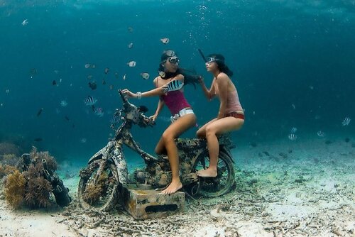 Off we go coach @nikitafima 🐠🐟🐡🐬🐳🐋#photooftheday #lightroom #igdaily #potd #instagood #lifestyle #fashion #clozetteid #ootd #travelgram #travelblogger #derawan #derawanisland #eastborneo #freediver #freediveindonesia #girlwhofreedive