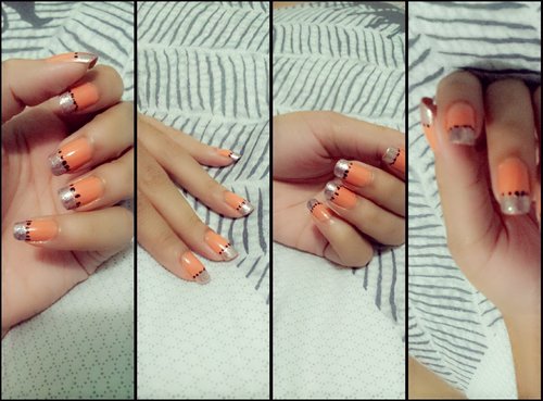  Peach color blend with silver. ..jd shining bgt...hhihi