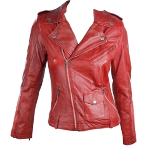 Play.com - Buy Women's Soft Leather Biker Style Retro Jacket (Red) online at Play.com and read reviews. Free delivery to UK and Europe!